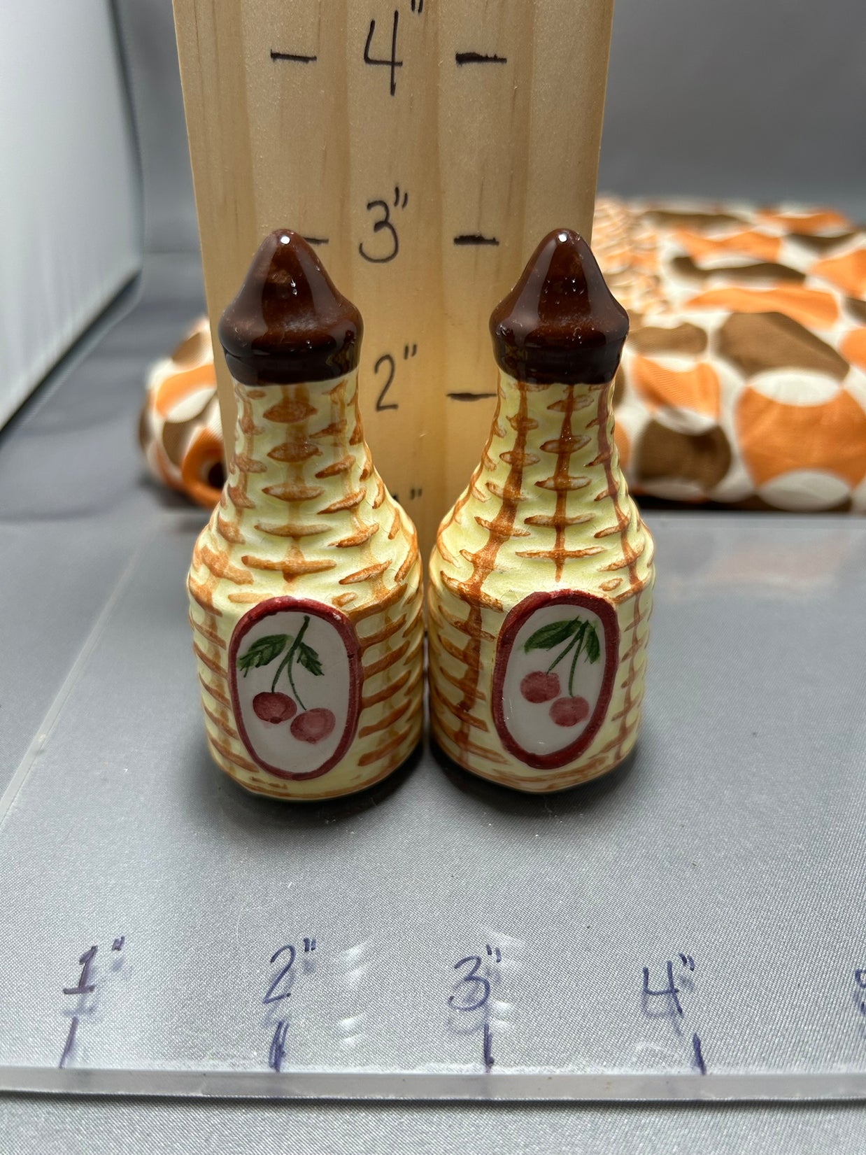 Condiment Bottles with Cherries S&P set - JAPAN