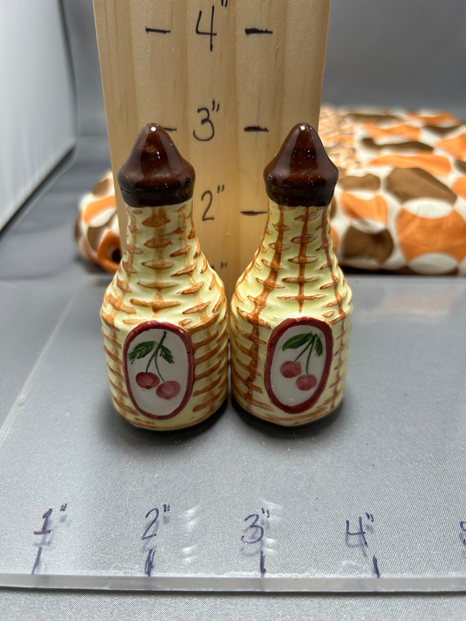 Condiment Bottles with Cherries S&P set - JAPAN