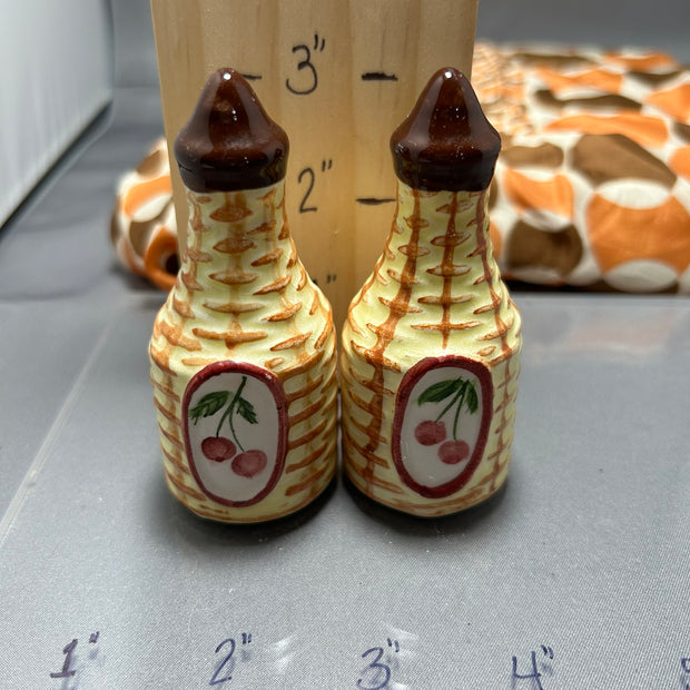 Condiment Bottles with Cherries S&P set - JAPAN