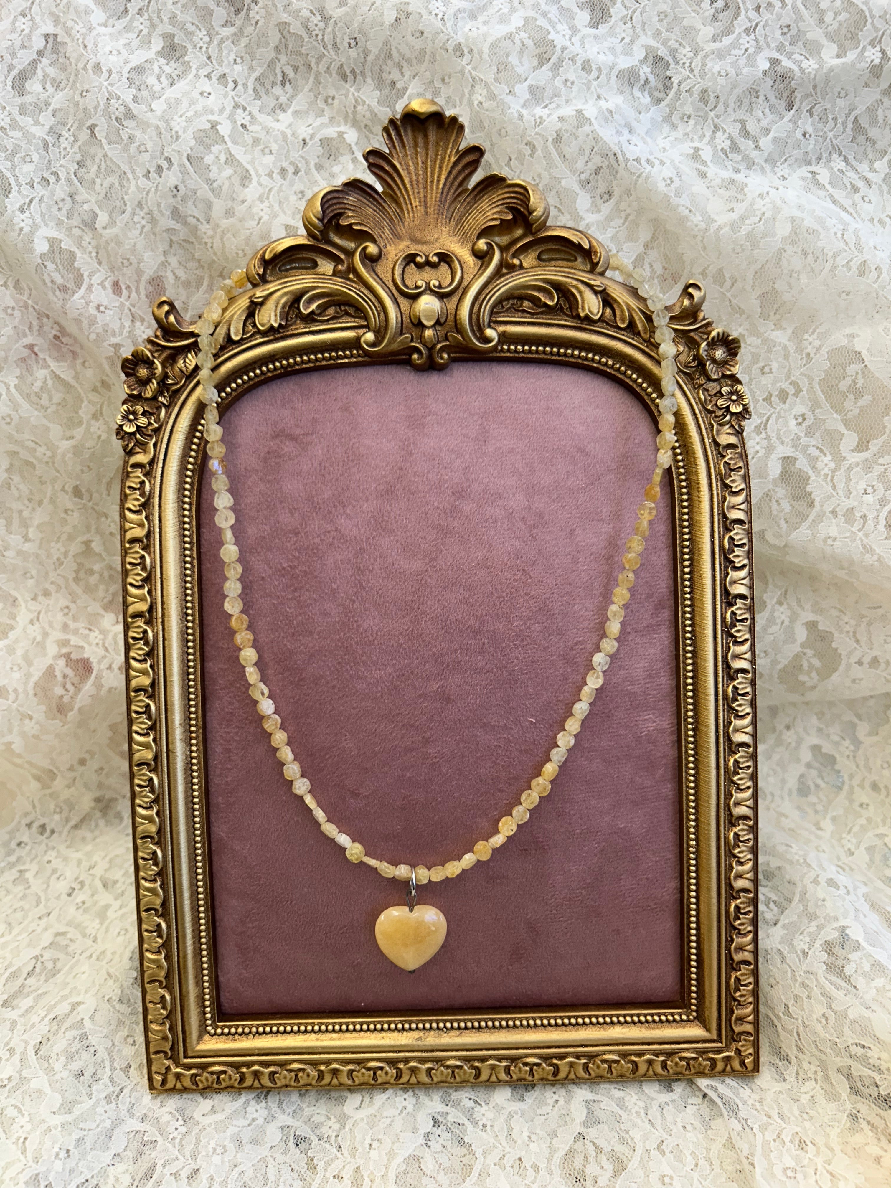Citrine Heart Necklace